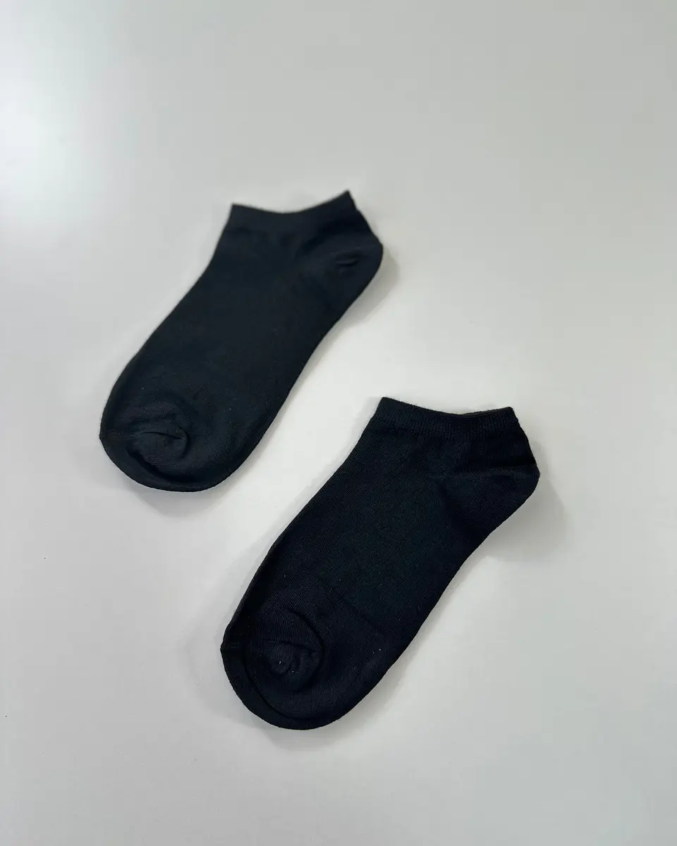 12 PARES DE CALCETINES TOBILLEROS ALGODÓN Y BAMBU  NEGRO #011 4