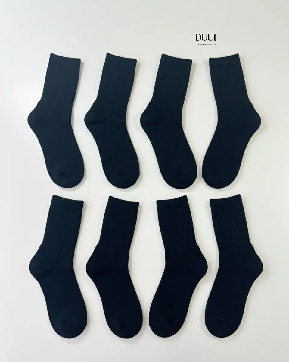 12 PARES DE CALCETINES NEGROS MEDIA CAÑA UNISEX  #332 4