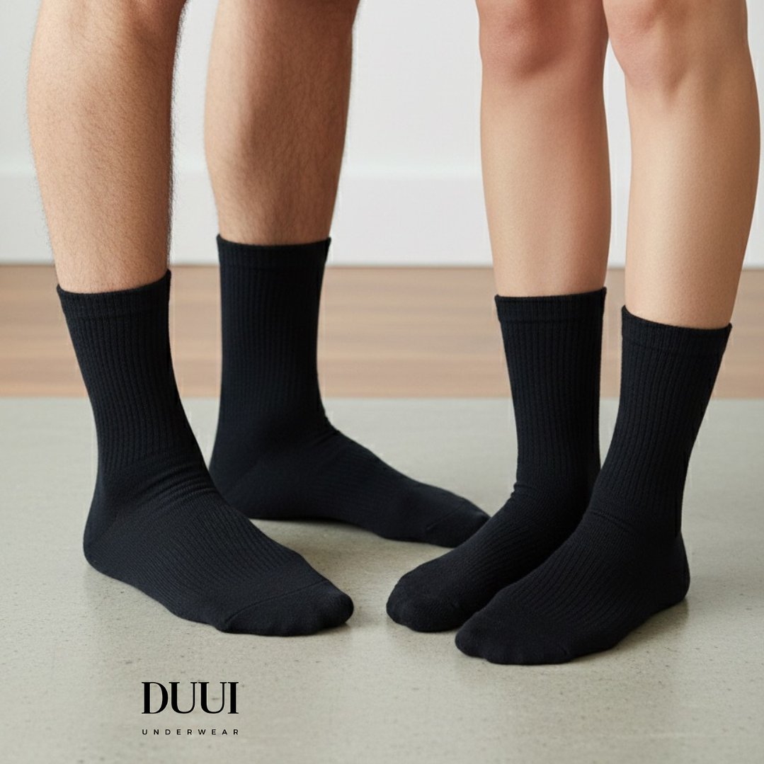 12 PARES DE CALCETINES NEGROS MEDIA CAÑA UNISEX  #332 1