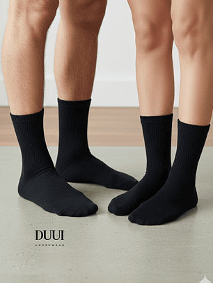 12 PARES DE CALCETINES NEGROS MEDIA CAÑA UNISEX  #332