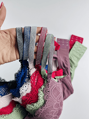 2 SOSTENES ENCAJE Y BRILLO COPA C #1137