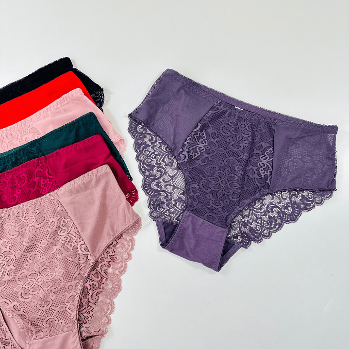 3 CALZONES  DE ALGODON Y ENCAJE #152 2