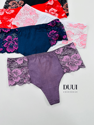 4 COLALESS DE ALGODON Y ENCAJE #727