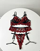 Set De Lencería Rojo Rosas #709 - Miniatura 4
