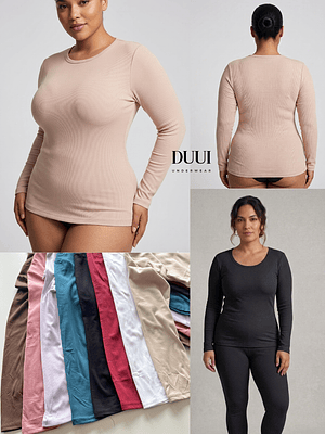 5 Camisetas cuello redondo Térmicas acanaladas #34