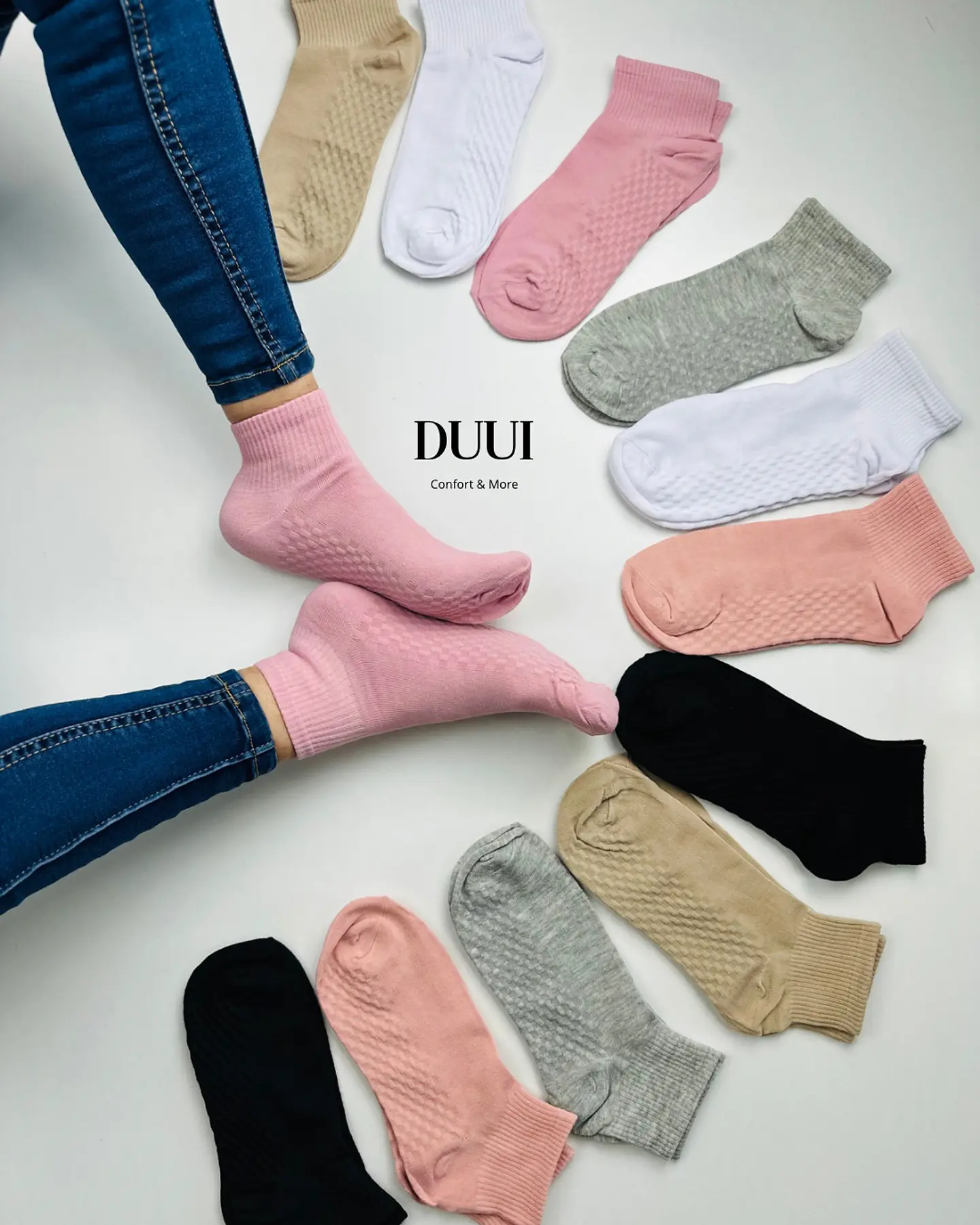 12 PARES CALCETINES TOBILLEROS ALTOS  ALGODÓN  & BAMBU #Q10 9