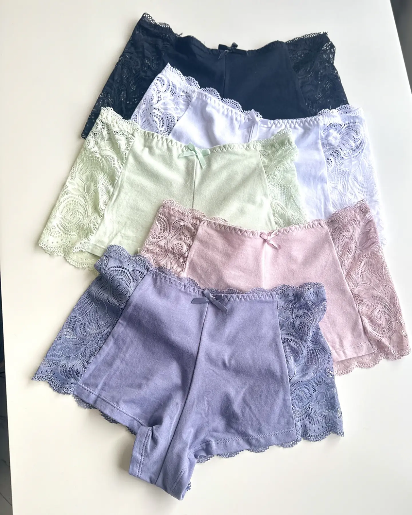 4 PANTALETAS DE ALGODON Y ENCAJE #722 14