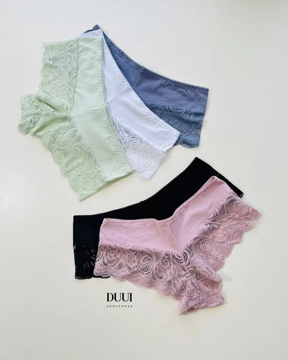 4 PANTALETA CACHETERO DE ALGODÓN Y ENCAJE #758 8