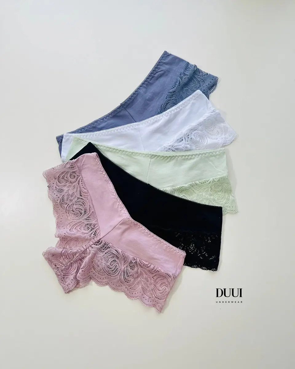4 PANTALETA CACHETERO DE ALGODÓN Y ENCAJE #758 9