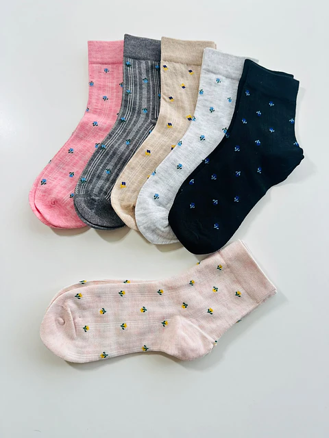 12 PARES CALCETINES CORTE AMERICANO CON DISEÑO #267