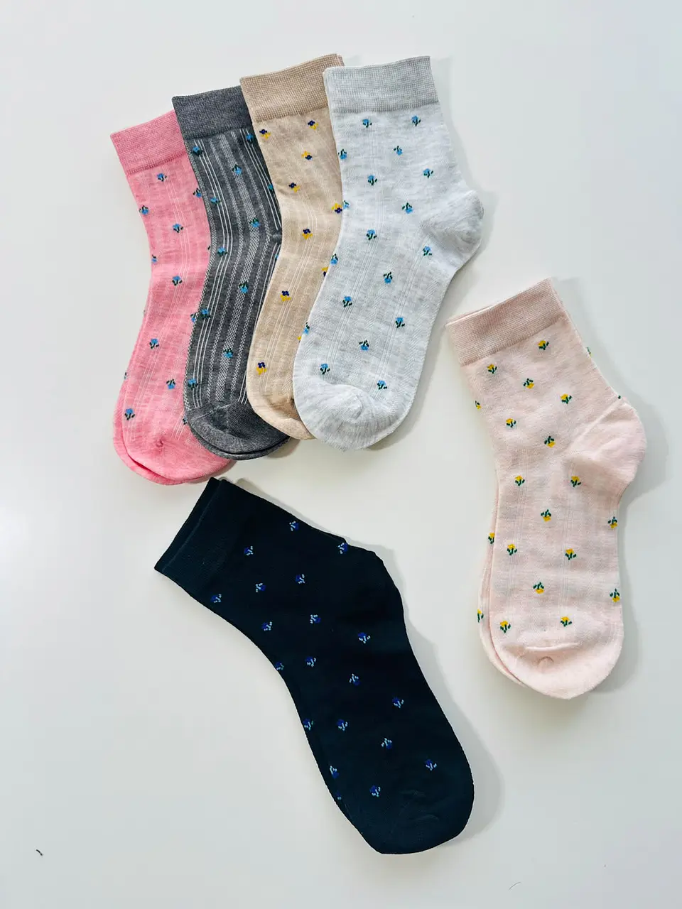 12 PARES CALCETINES CORTE AMERICANO CON DISEÑO #267 3