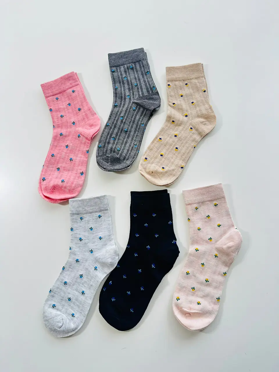 12 PARES CALCETINES CORTE AMERICANO CON DISEÑO #267 7