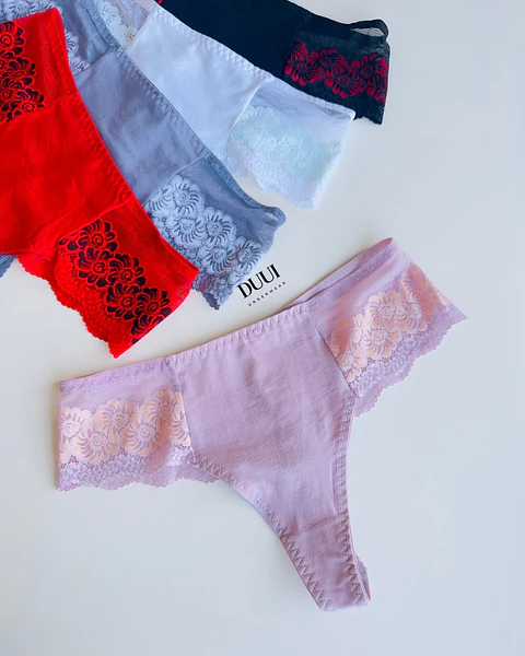 4 Colaless Culotte  De Algodón y Encaje #002