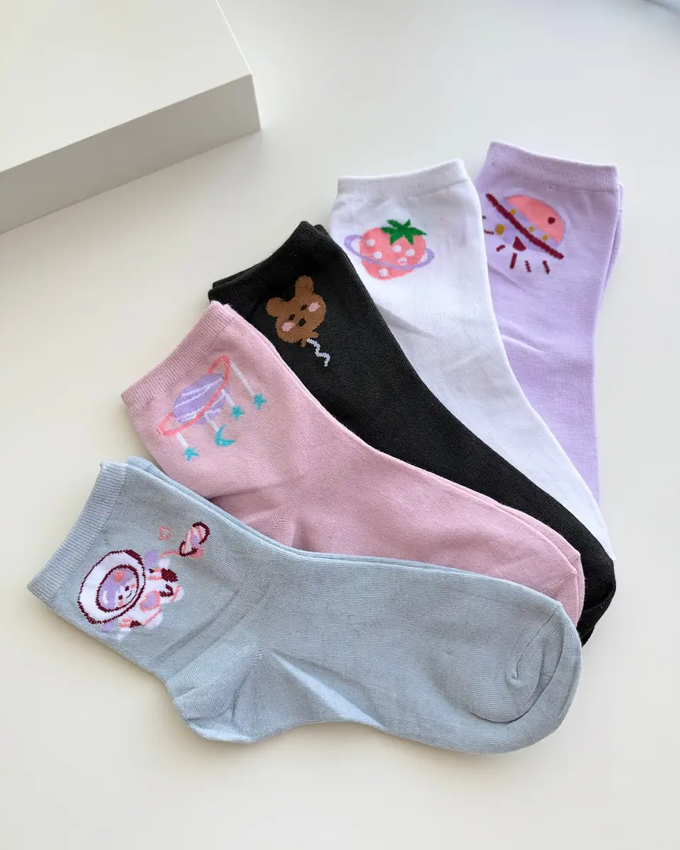 12 PARES DE CALCETINES DE ALGODÓN CON DISEÑO #38 2
