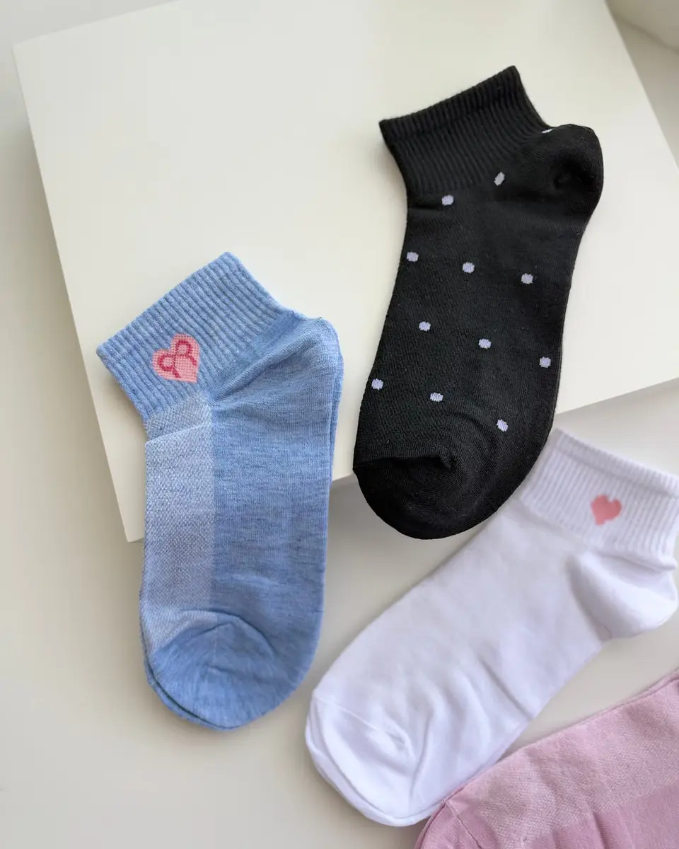 12 PARES DE CALCETINES TOBILLEROS ALTO CON DISEÑOS #39 4