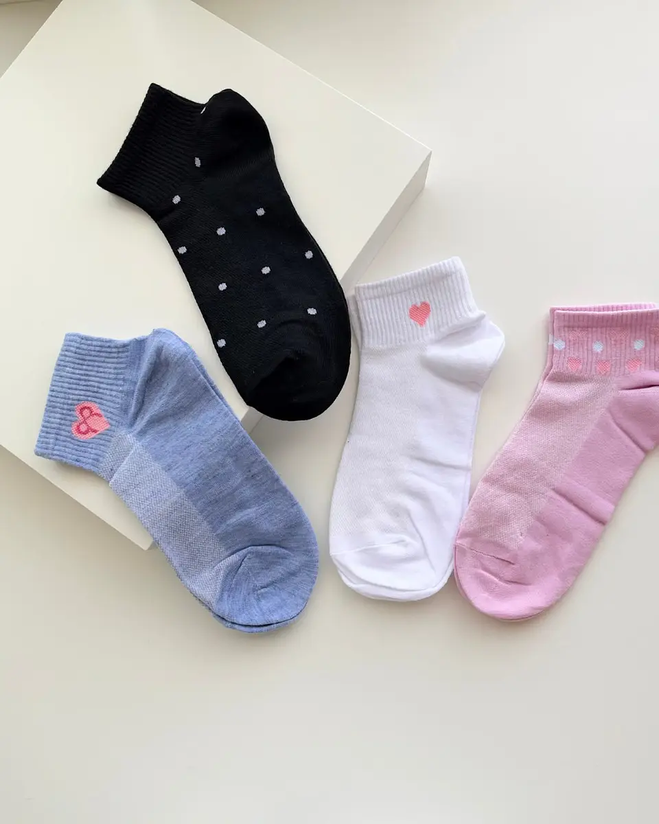 12 PARES DE CALCETINES TOBILLEROS ALTO CON DISEÑOS #39 2