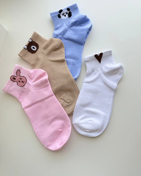 12 PARES DE CALCETINES TOBILLEROS ALTO CON DISEÑOS #40