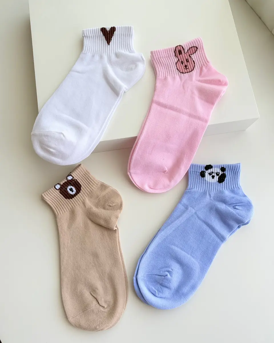 12 PARES DE CALCETINES TOBILLEROS ALTO CON DISEÑOS #40 5