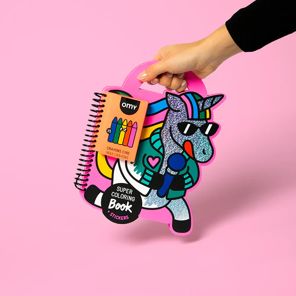 LIVRO C/PINTURAS E AUTOCOLANTES UNICÓRNIO - OMY