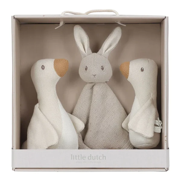 GIFT SET NEWBORN NATURALS EM MALHA- LITTLE DUTCH