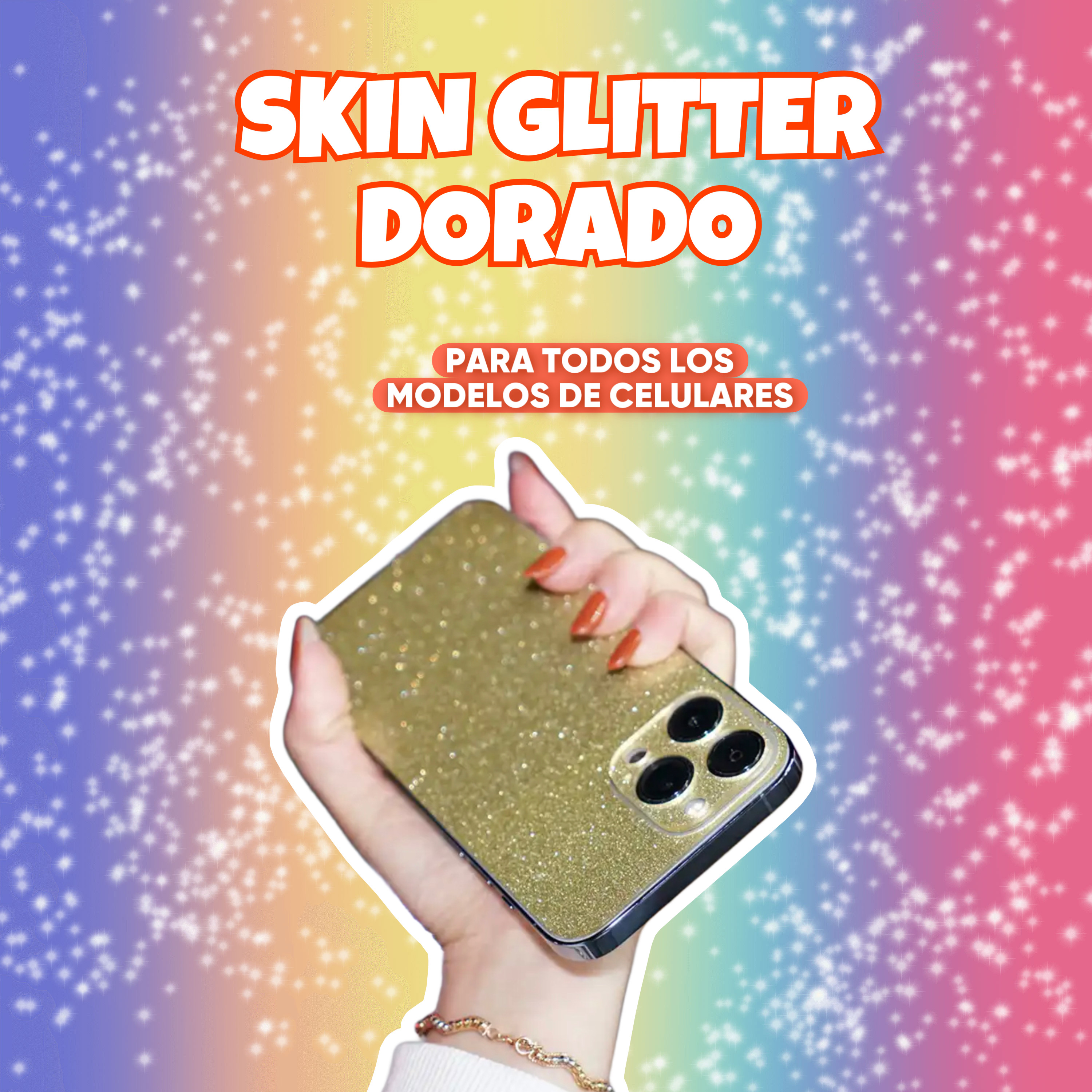 Skin Glitter Dorado