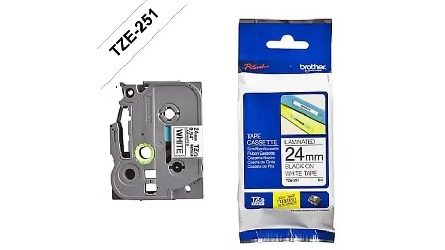Brother TZe-251 | Cinta Etiqueta Blanca - Texto Negro 1
