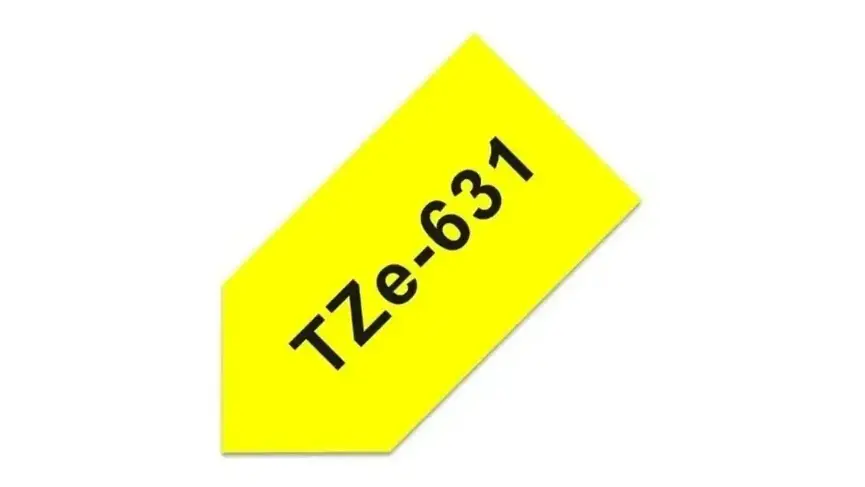 Brother TZe-631 | Cinta Etiqueta Amarilla - Texto Negro 3