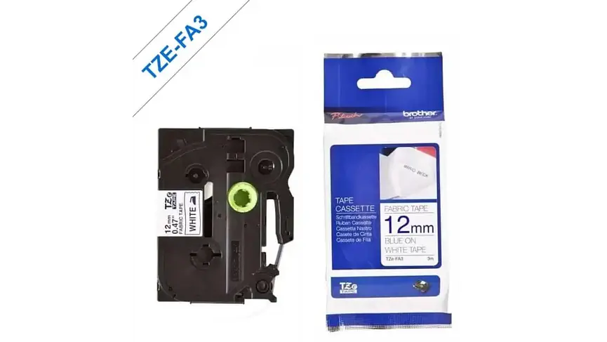 Brother TZe-FA3 | Cinta Etiqueta Blanca - Texto Azul - de tran... 1