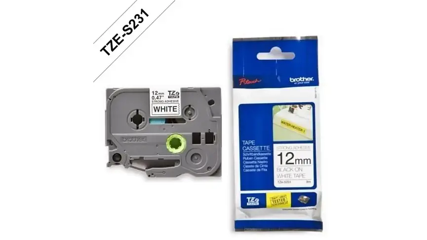 Brother TZeS-231 Pegado Extra Fuerte | Cinta Etiqueta Blanca... 1