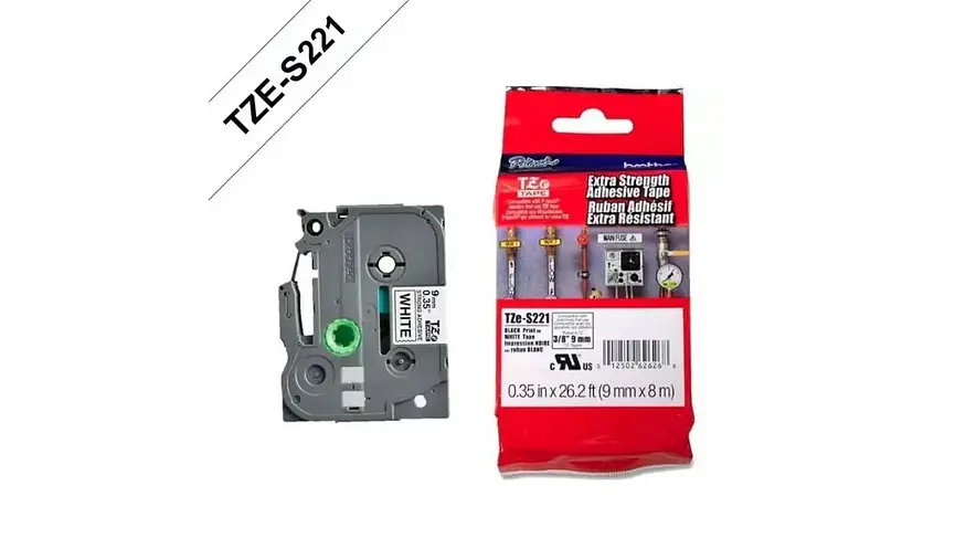 Brother TZeS-221 Pegado Extra Fuerte | Cinta Etiqueta Blanca... 1