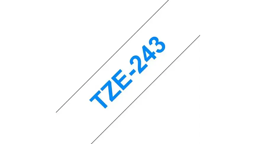 Brother TZe-243 | Cinta Etiqueta Blanca - Texto Azul 3