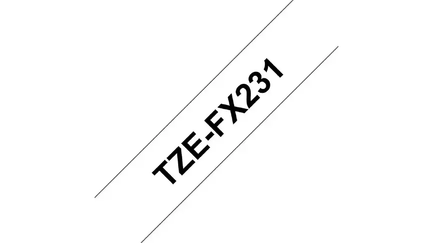 Brother TZe-FX231 | Cinta Etiqueta Blanco - Texto Negro 3