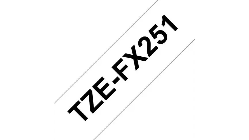 Brother TZe-FX251 | Cinta Etiqueta Blanca - Texto Negro Flexible 3