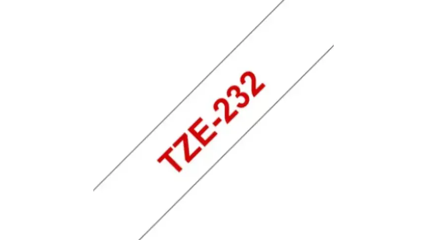 Brother TZe-232 | Cinta Etiqueta Blanca - Texto Rojo 3