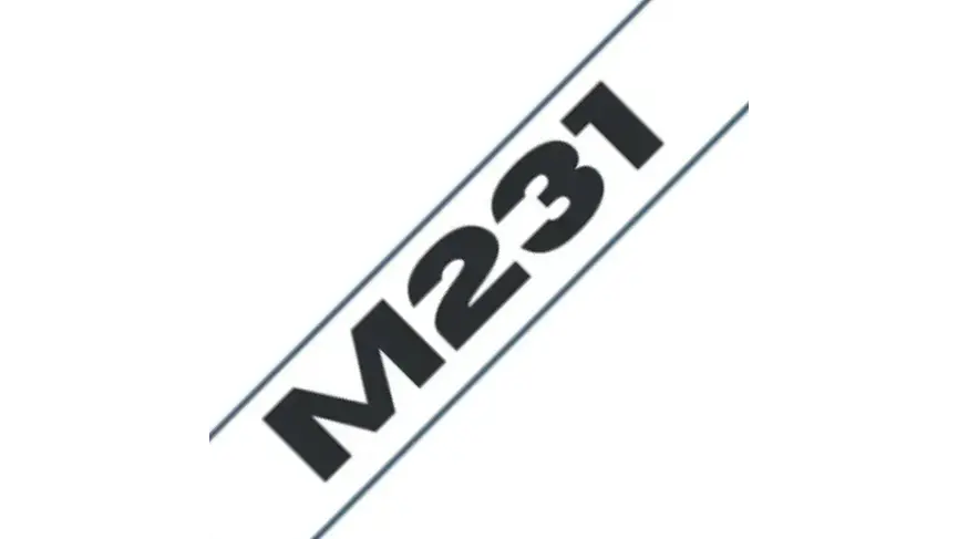 Brother M-231 | Cinta Etiqueta Blanca - Texto Negro 3