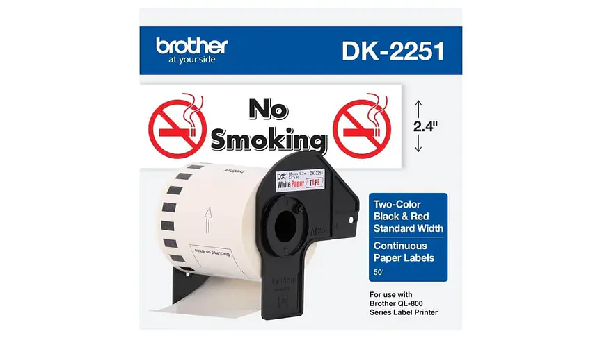 Brother DK-2251 | Cinta Etiqueta Blanca - Texto Negro/Rojo/Mix 1