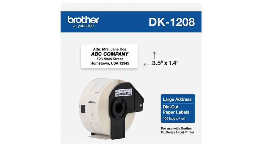 Brother DK-1208 | Cinta Etiqueta Blanca - Texto Negro 1