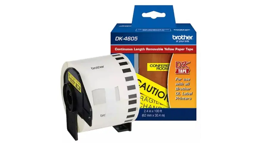 Brother DK-4605 | Cinta Etiqueta Amarilla - Texto Negro 1