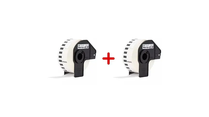 Pack 2 x Brother DK-2210 | Cinta Etiqueta Blanca - Texto Negro 1