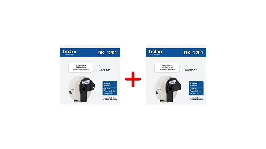 Pack 2 x Brother DK-1201 | Cinta Etiqueta Blanca - Texto Negro 1
