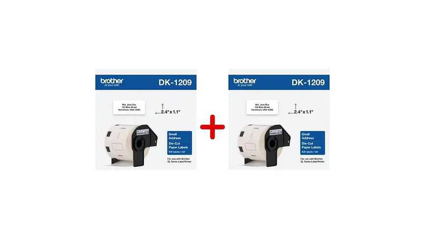 Pack 2 x Brother DK-1209 | Cinta Etiqueta Blanca - Texto Negro 1