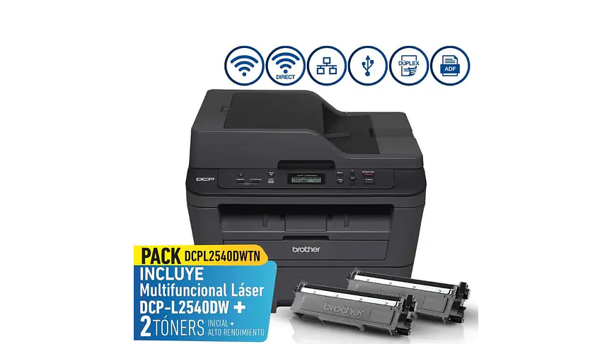 DCP-L2540DW Pack x 2 Toner Brother | Multifuncional Láser 1