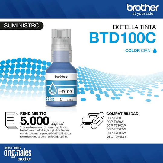 Brother BTD100C Cyan | Tinta Original