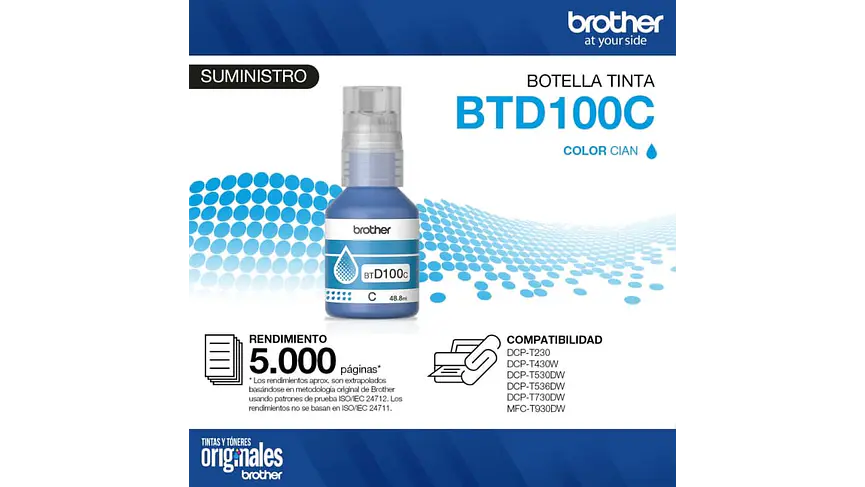 Brother BTD100C Cyan | Tinta Original 4