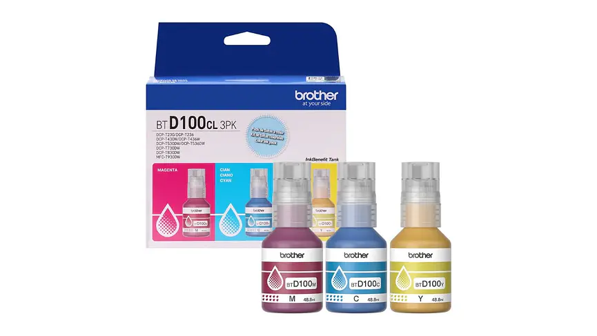 Brother Pack de 3 Colores BTD100 | Tinta Original 1