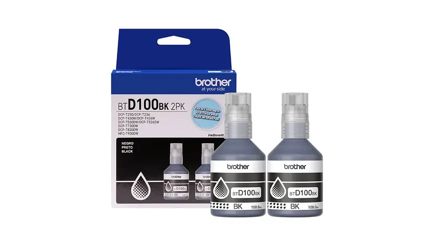 Pack 2 x Brother BTD100BK Black | Tinta Original 1
