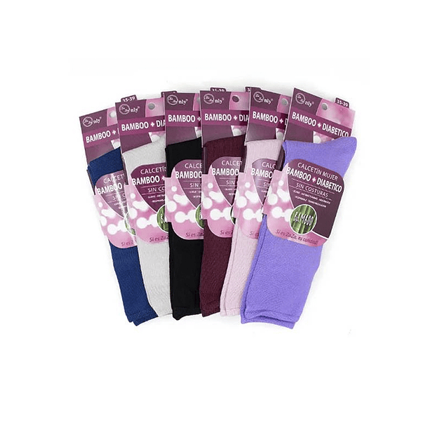 Pack 3 Pares de Calcetines Mujer Bamboo + Diabético Sin Cost