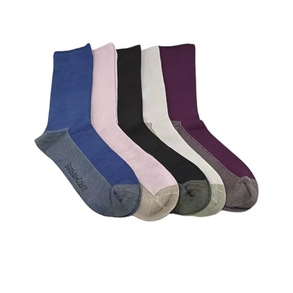 Pack de 2 pares de calcetines de mujer Azul Cachemira Gris Basic Coton