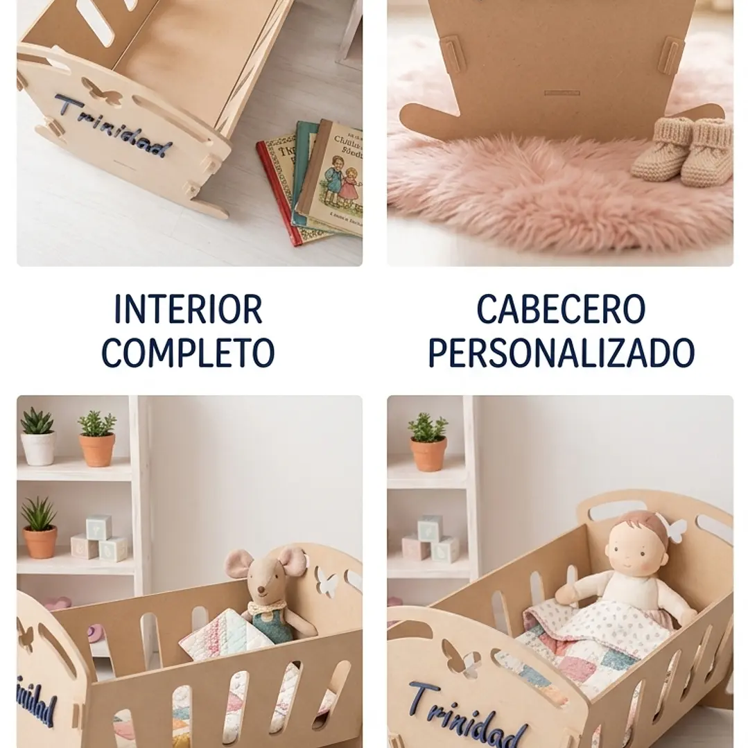 Cuna Mecedora para Muñecas Personalizada 2