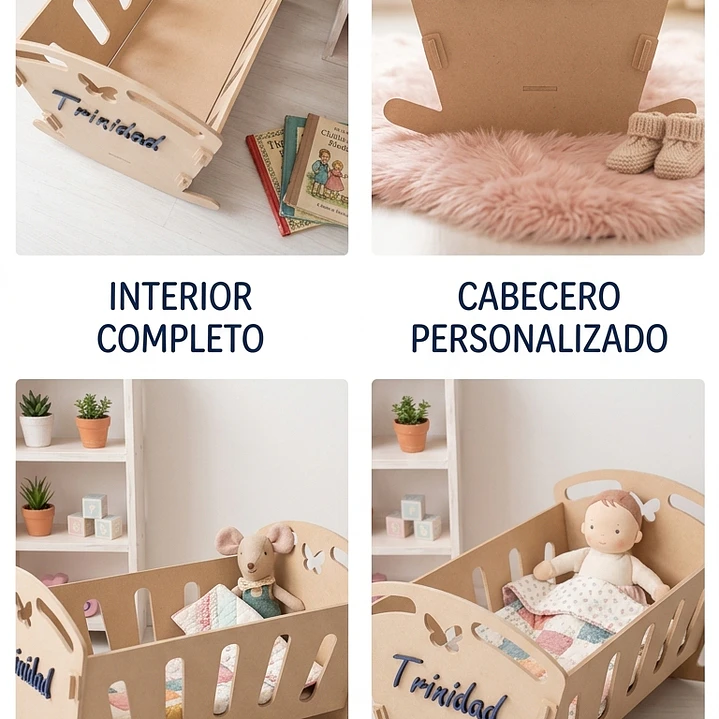 Cuna Mecedora para Muñecas Personalizada 2
